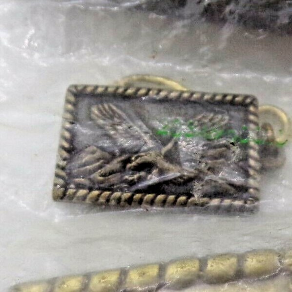 Vintage Brass Belt Buckle American Western Eagle With Keychain New old Stock