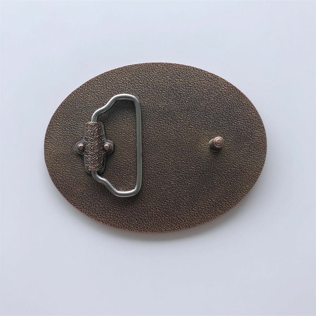 Red Copper Plated Western Rope Oval Blank Metal Fashion Belt Buckle
