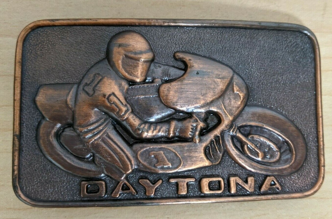 Vintage Daytona Motor Speedway Racing Belt Buckle Motorcycle
