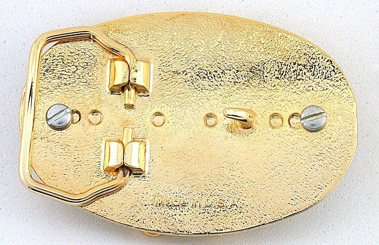 Gold Color Oval Western 1921 Morgan Silver Dollar Belt Buckle EBS8333
