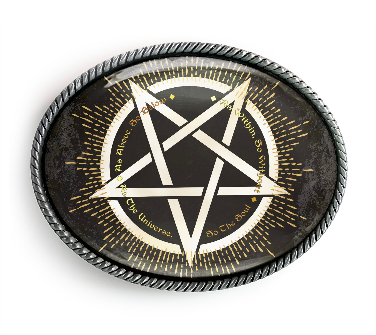 Inverted Pentagram Belt Buckle – Hermetic Pentacle Belt Buckle – 921