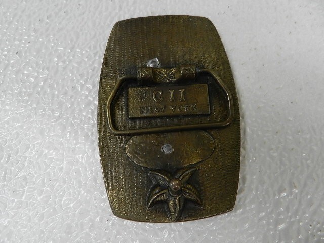 Vintage BELT BUCKLE C11 NEW YORK BIG RIG SEMI 18 WHEELER TRUCKER STYLE
