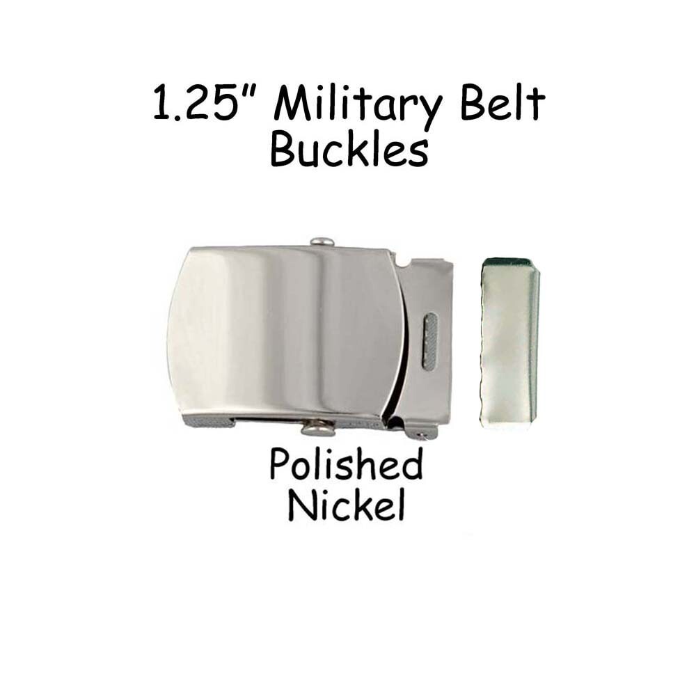 3 Military Belt Buckles and End Tips for 1.25 Inch (32 mm) Canvas Webbing Belts