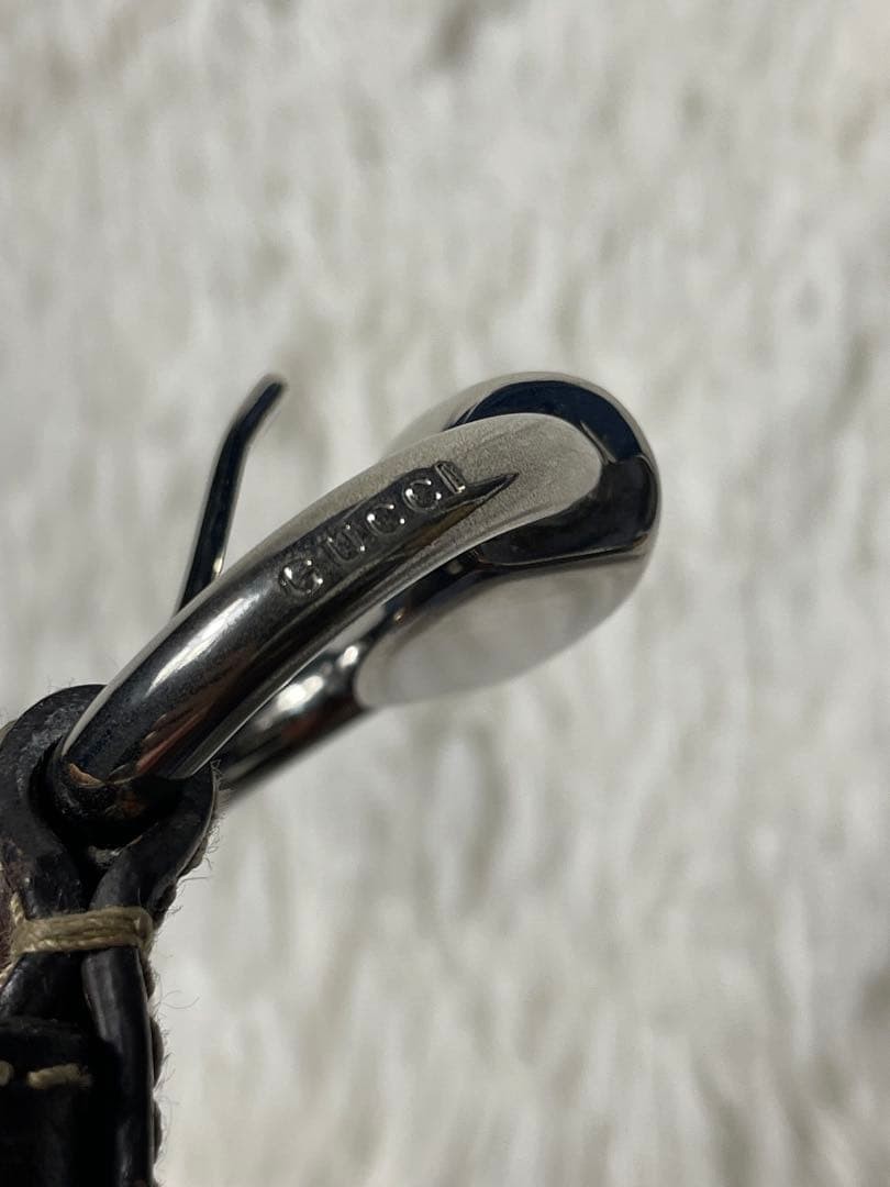 GUCCI Pre-Owned Gg Pattern Leather Belt Striped All Over Men&rsquo;S