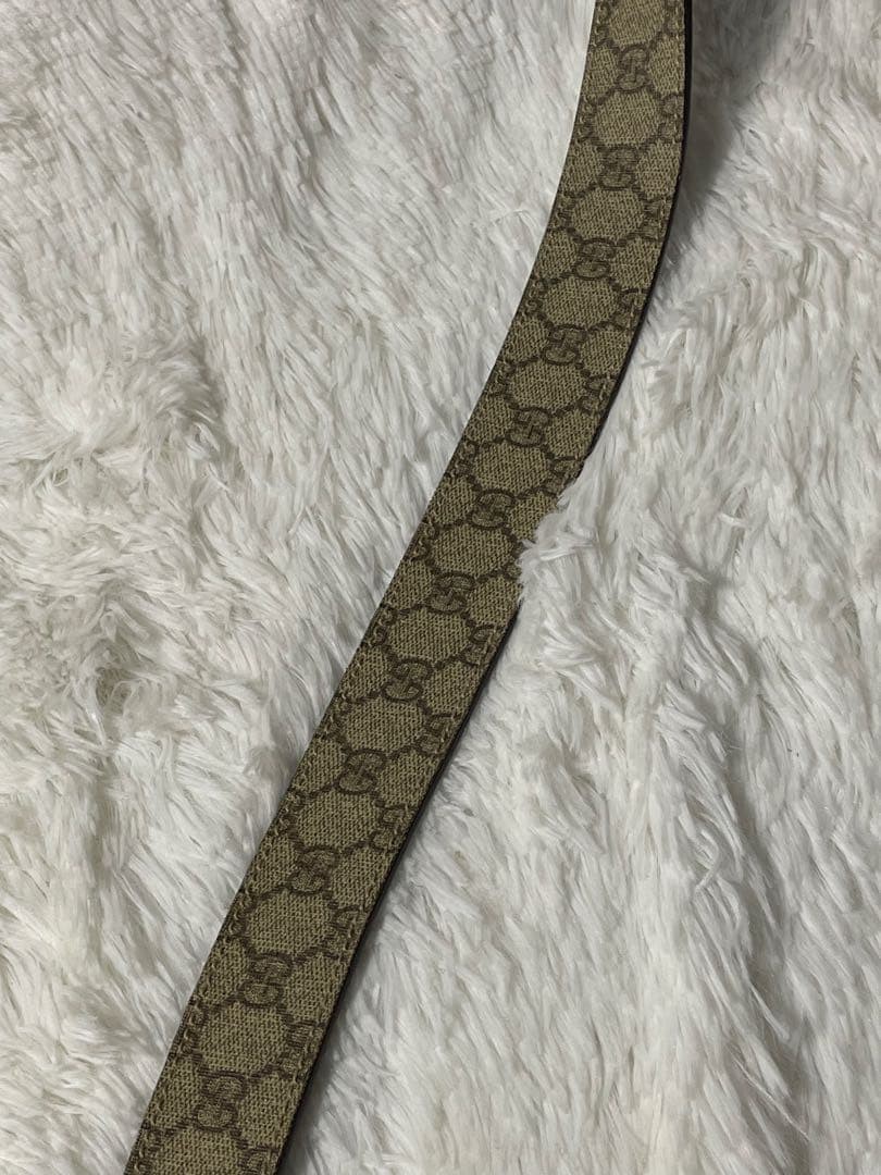 GUCCI Pre-Owned Gg Pattern Leather Belt Striped All Over Men&rsquo;S