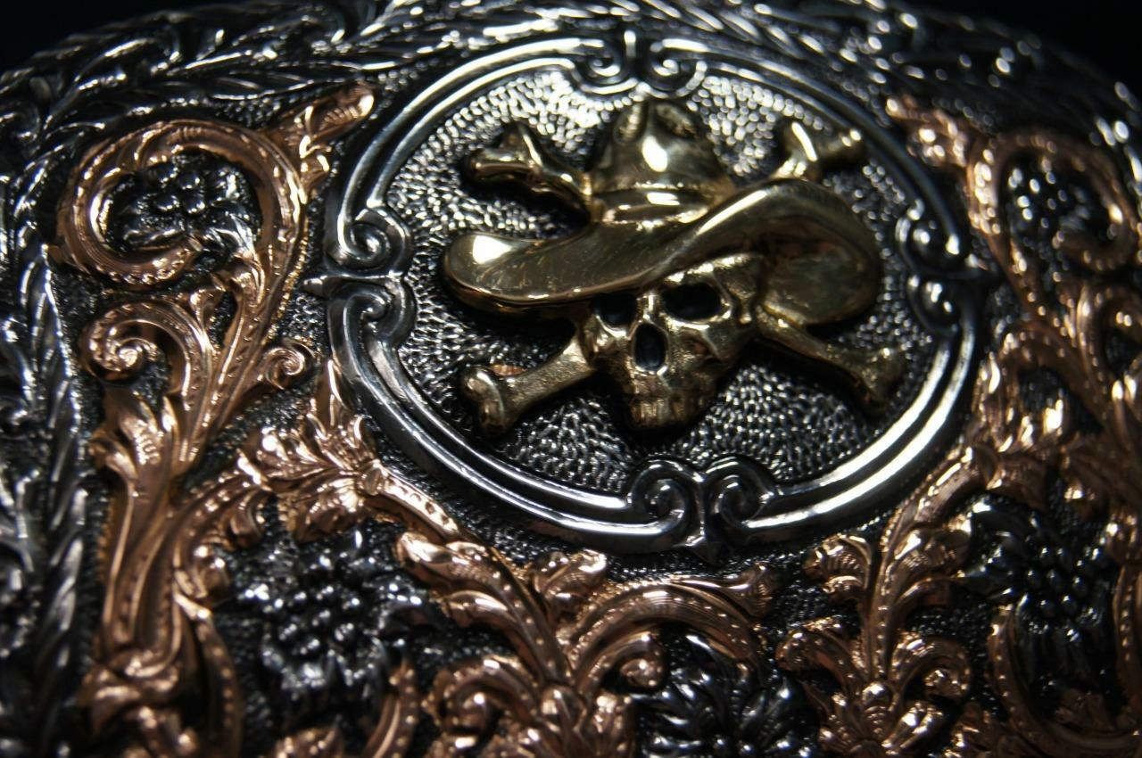Crumrine Western Belt Buckle Cowboy Skull C10141