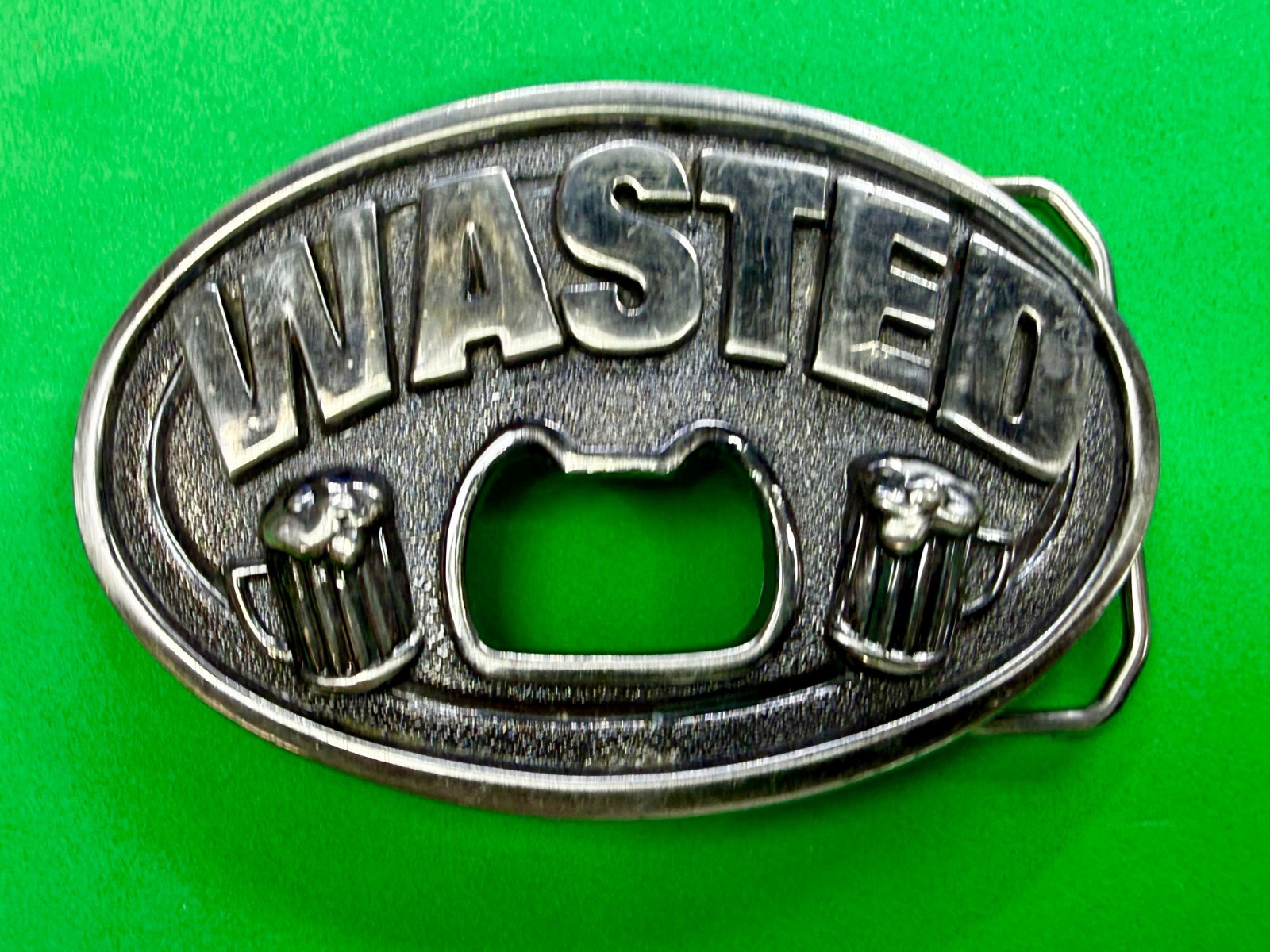 Wasted Beer Drinking Funny Novelty Bottle Opener Bar Tavern Belt Buckle