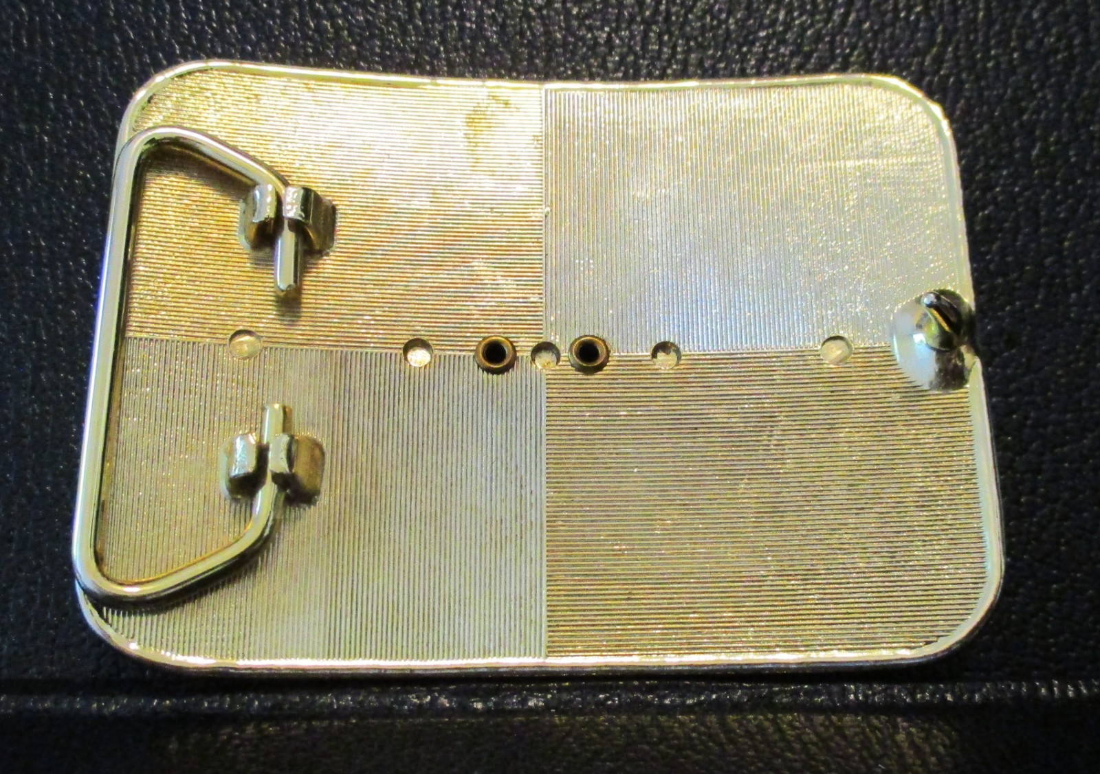 Vintage Brass Belt Buckle with Oval Shape Acrylic Looking Stone