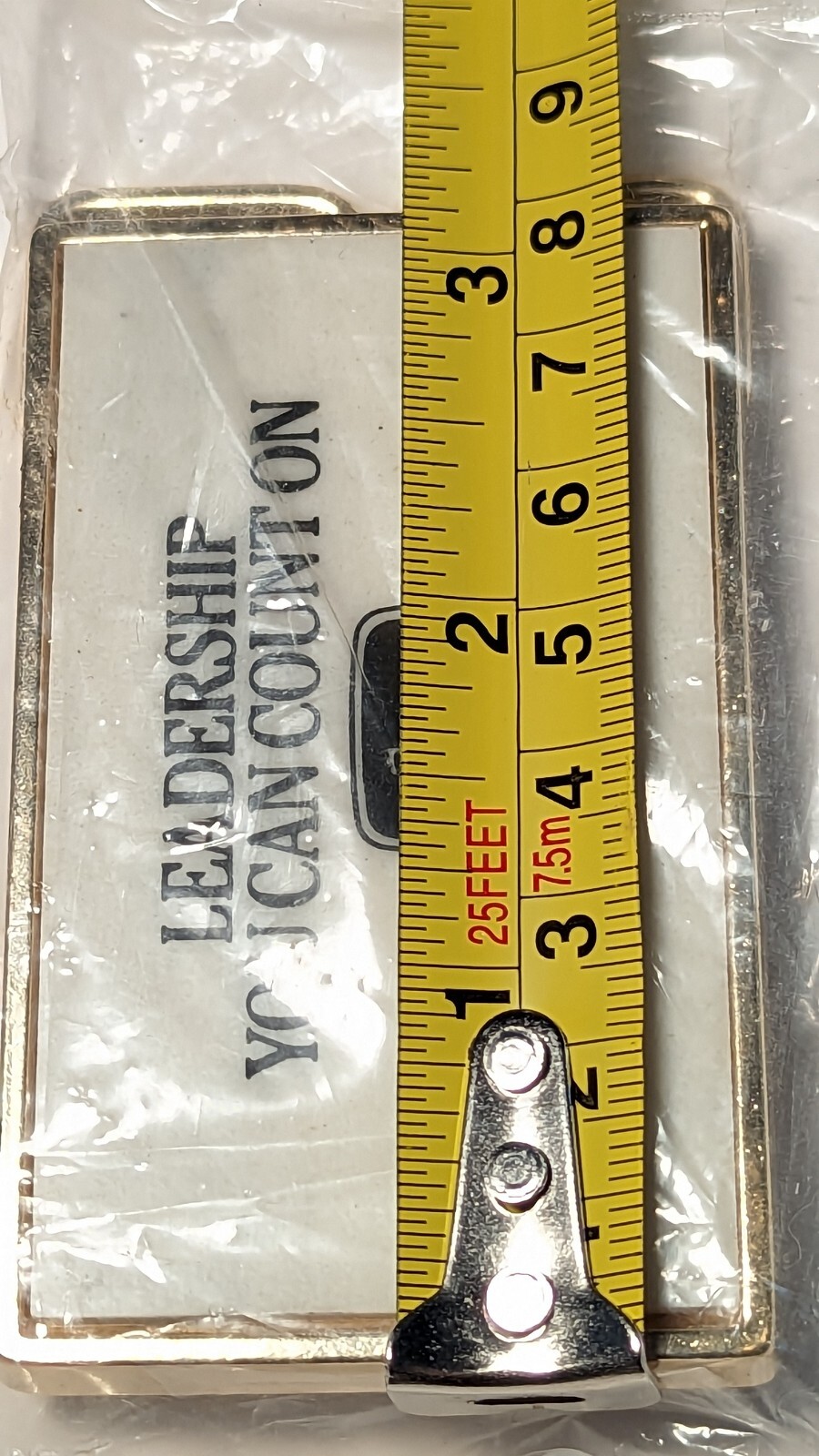 New Vintage John Deere Belt Buckle Leadership You Can Count On Metal Tile NOS
