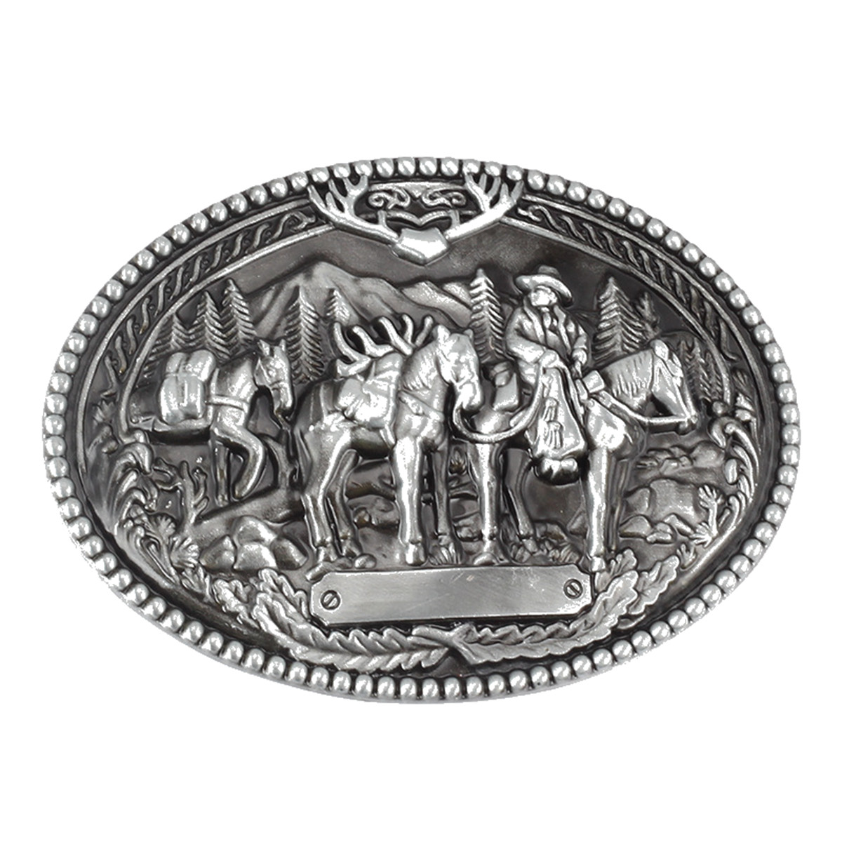 Horse Belt Buckle Western Cowboy Native American Motorcyclist (HRS-11-S)
