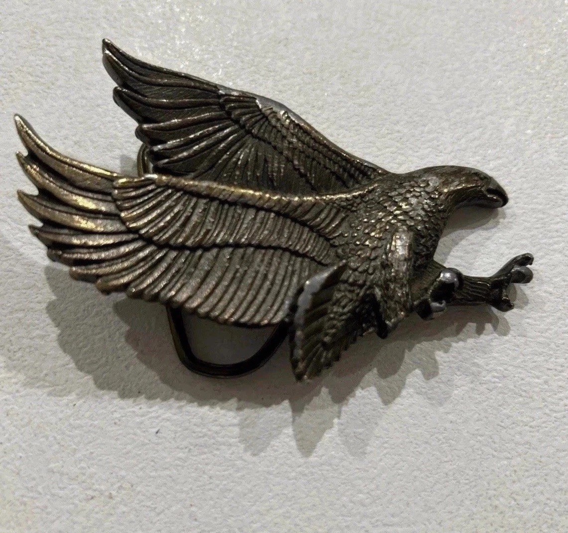 Vtg Flying Eagle Metal Belt Buckle Rare 506 USA Made Nature Patriotic Wildlife