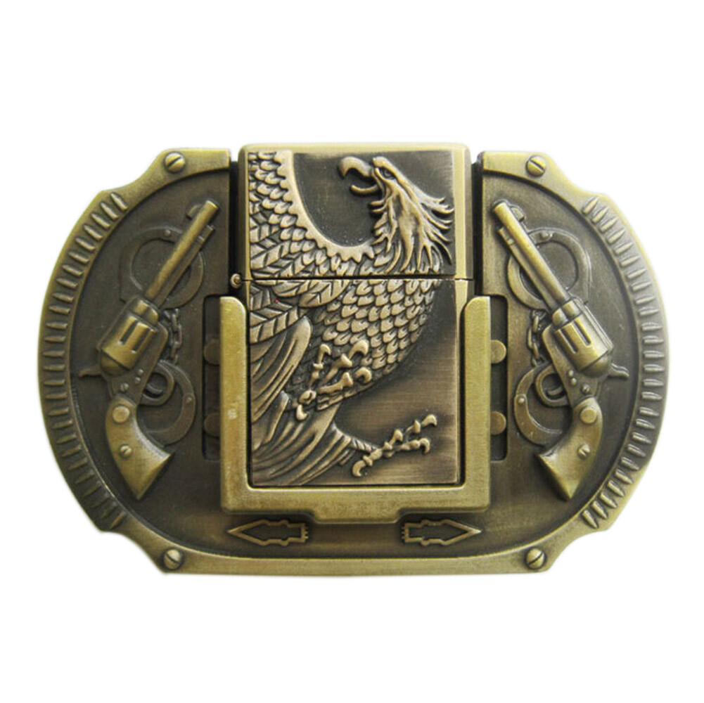 Vintage Bronze Western Eagle Wildlife Lighter Belt Buckle also Stock in the US