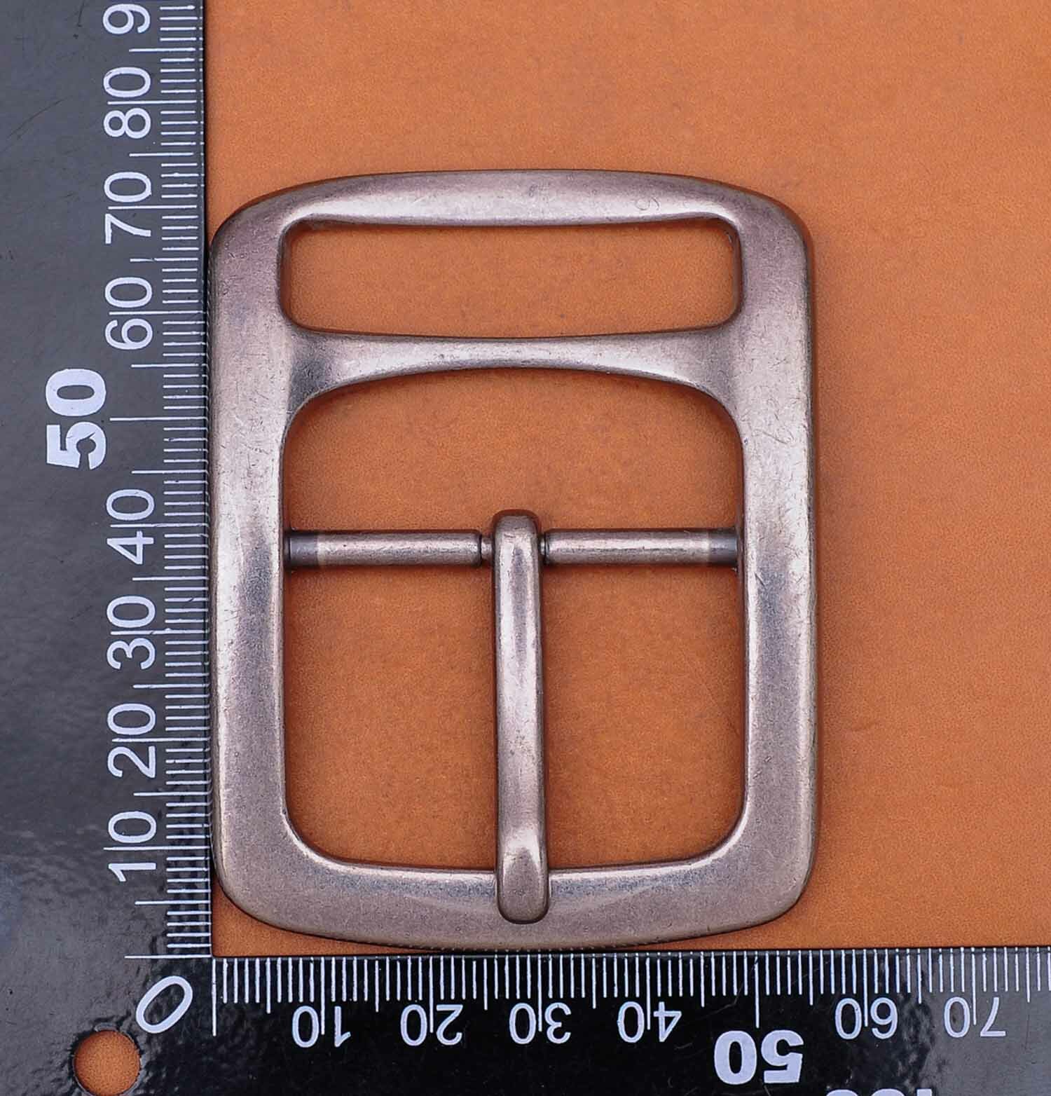 1-1/2&Prime; Men Solid Quality Nickel Matte Center Bar Leather Belt Buckle Replacement