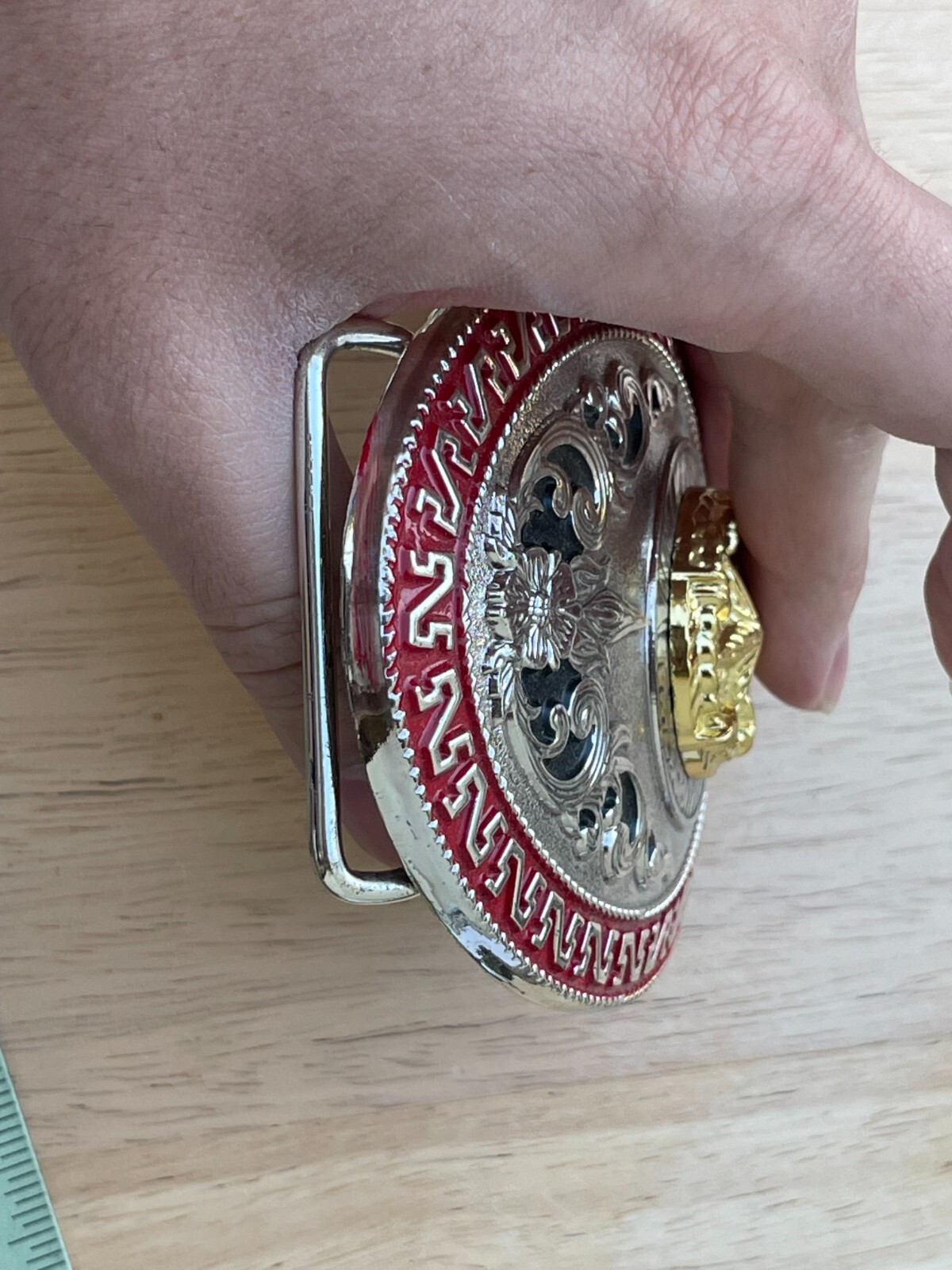 Western Buckle Oval Gold Silver Red Lone Star Texas Cowboy 2 » Hebillas Vaqueras