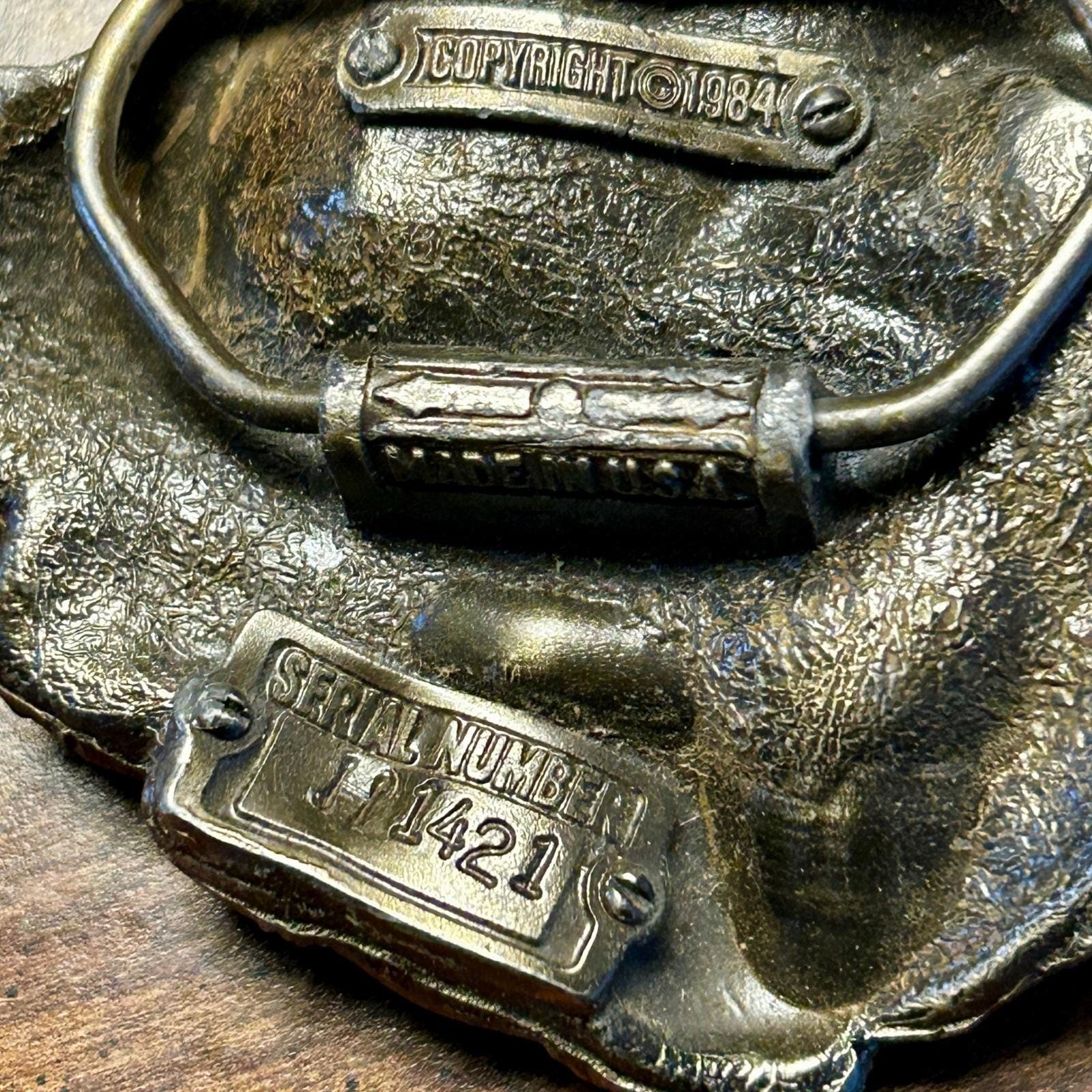 American Buckle Co Belt Buckle Unisex OS Green 1984 Vintage Knight Dragon J1421
