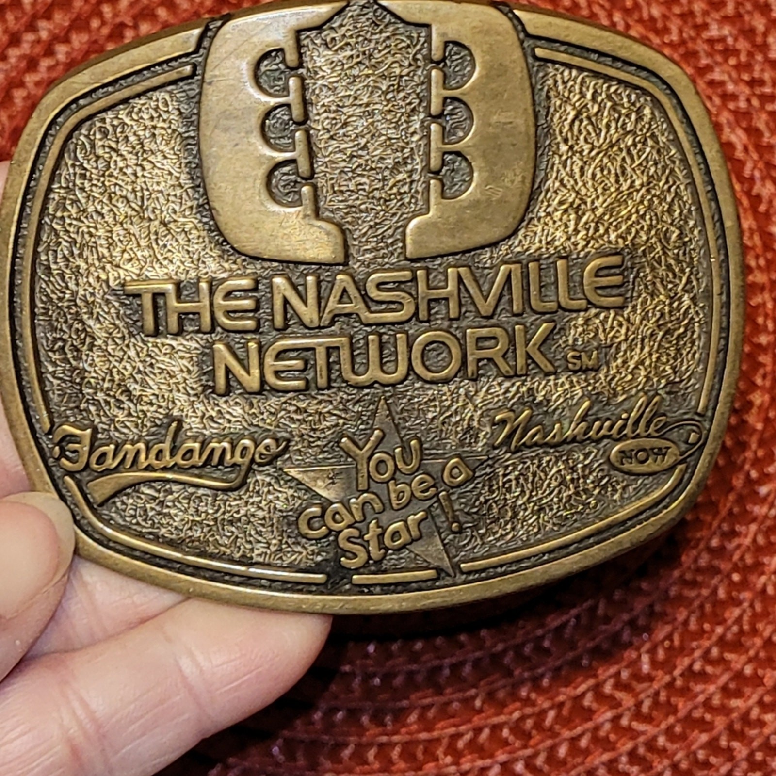 Vintage Solid Brass Belt Buckle The Nashville Network You Can Be A Star Fandango