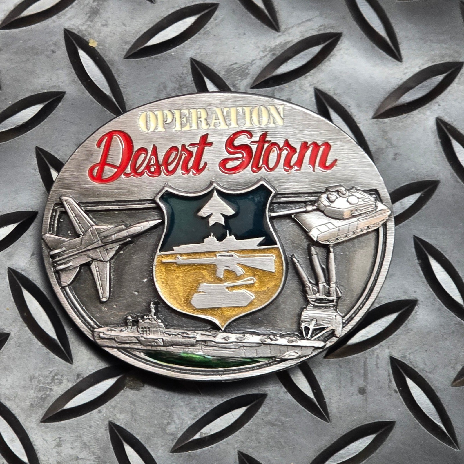 Vintage 1991 Siskiyou Operation Desert Storm Belt Buckle General Schwarzkopf USA