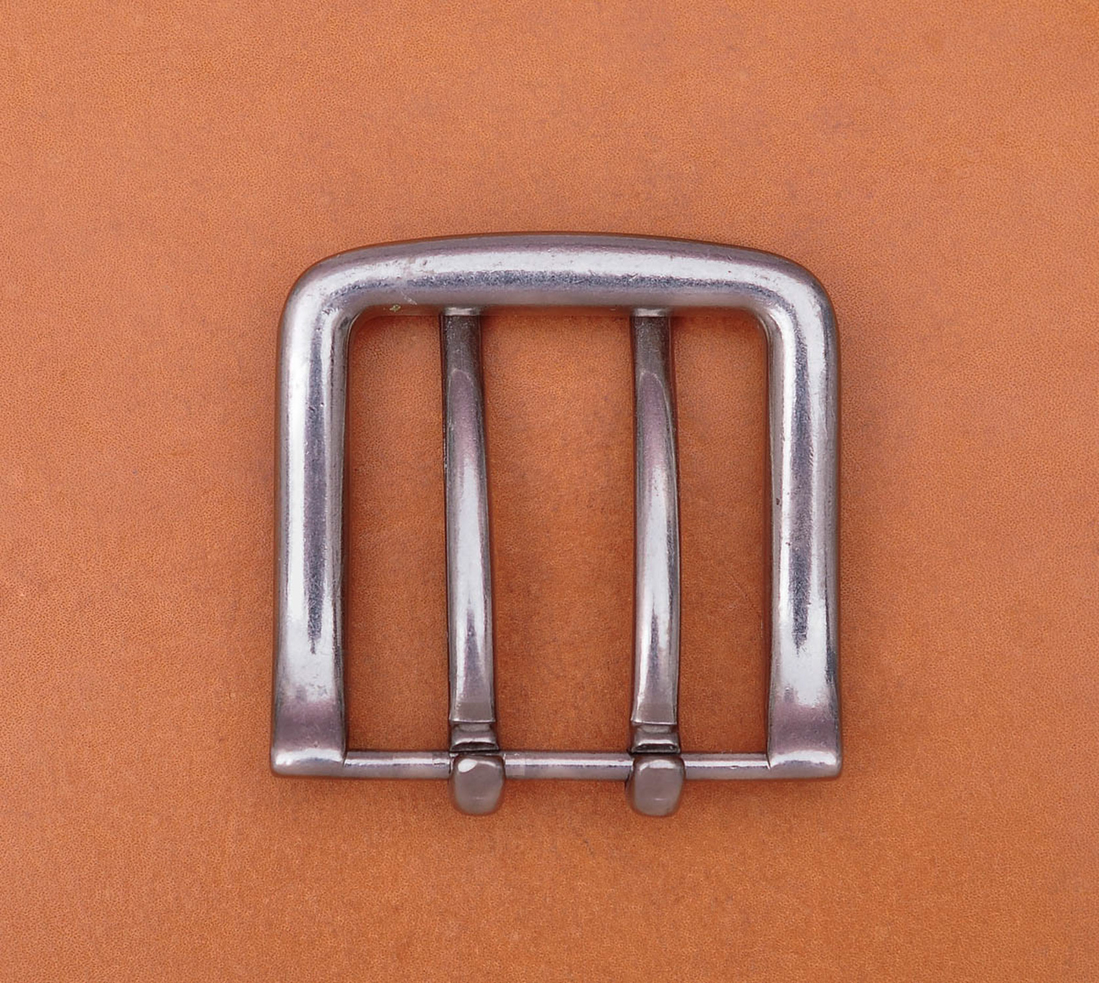 Men Heavy Double Tongue Pin Prong DIY Belt Buckle Fits 39MM Belt Straps Silver