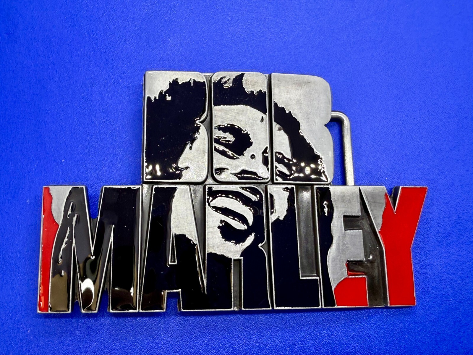 BOB MARLEY Block Letters Jamaica Iconic Reggae Music Artist Reggae Belt Buckle