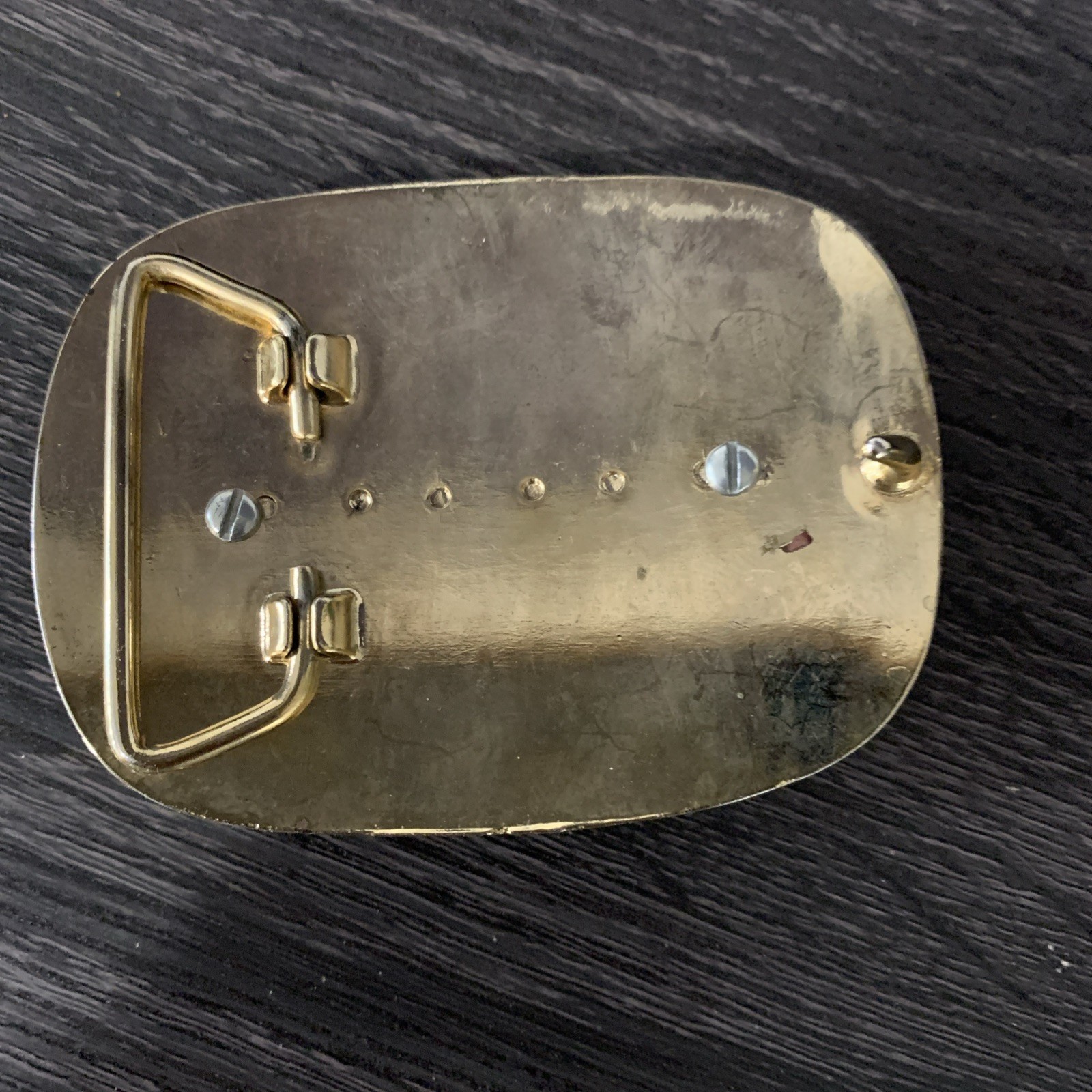vintage TIGERS EYE belt buckle GEMSTONE polished rock inset