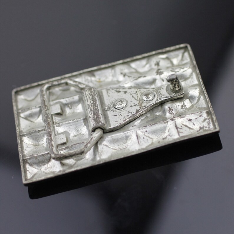Vintage Chocolate Bar Design Metal Antique Silver Effect Belt Buckle