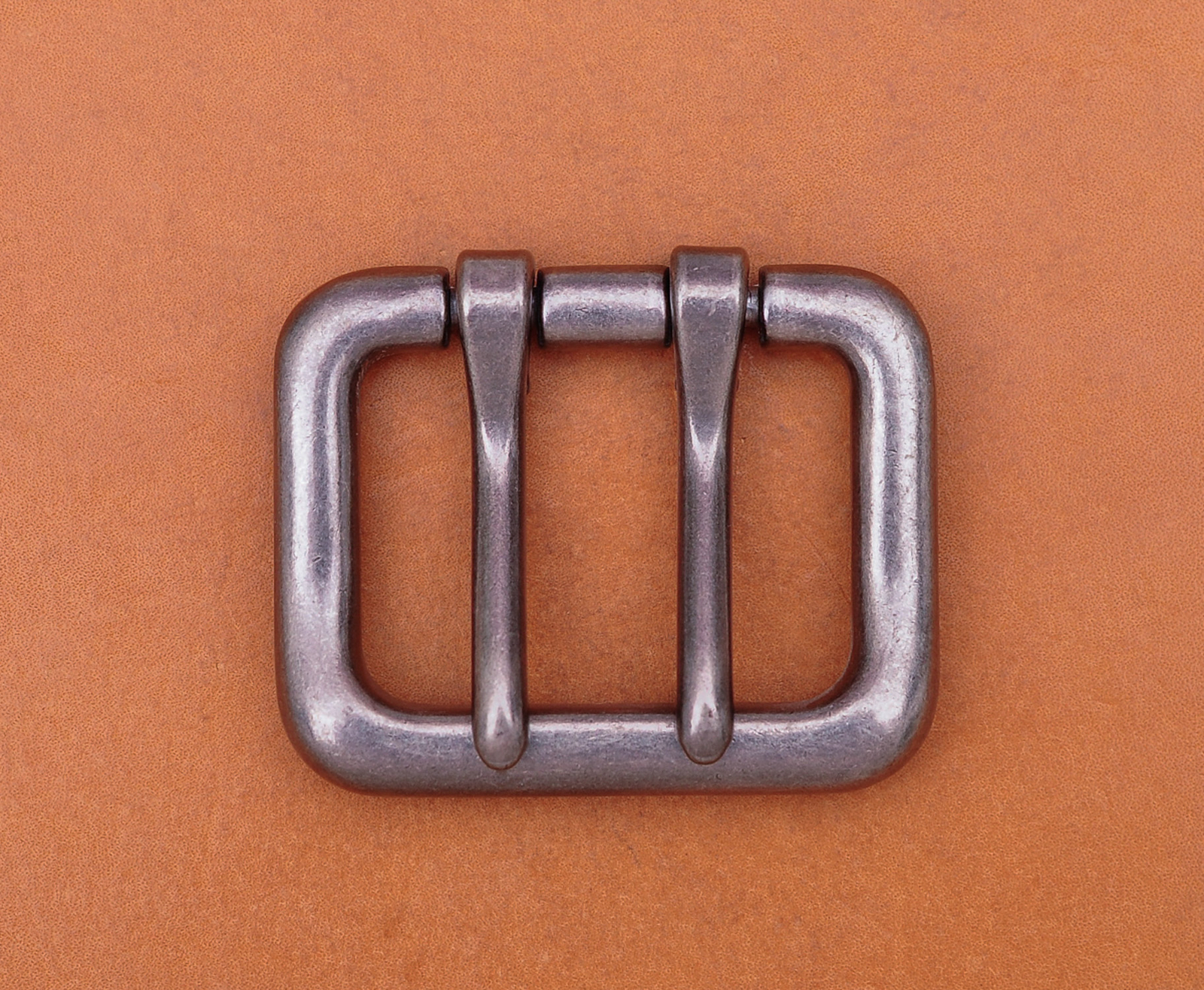 Men Heavy Duty Double Tongue Pin Prong Belt Buckle Fits 40MM Belt Strap Silver