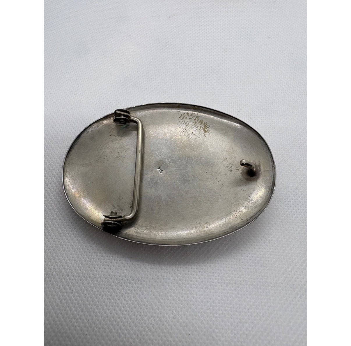 Vintage Ahumada & Sons Baboquivari Turquoise Ram Belt Buckle Silver Tone Oval