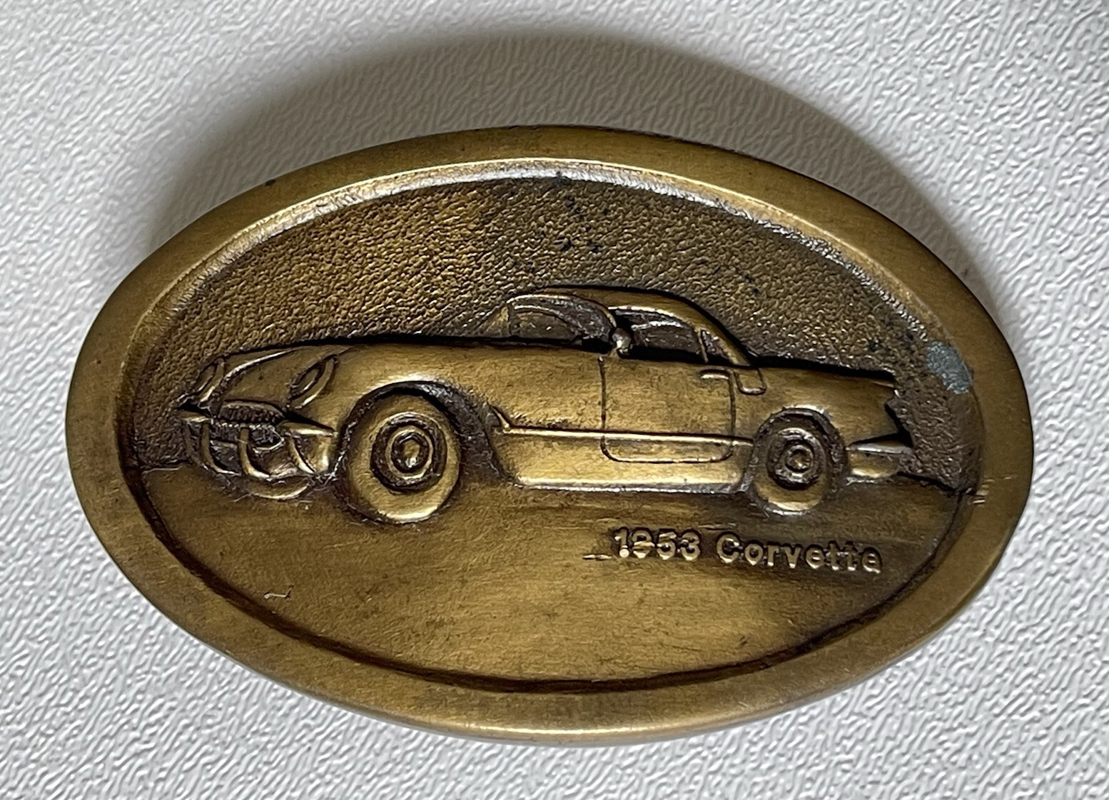 1976 Vintage 1953 Chevy Corvette Indiana Metal Craft Belt Buckle -Z1
