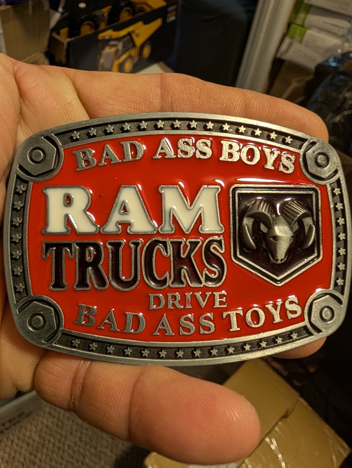 Dodge Ram Red Pewter Color Logo Belt Buckle RAM Collectible new