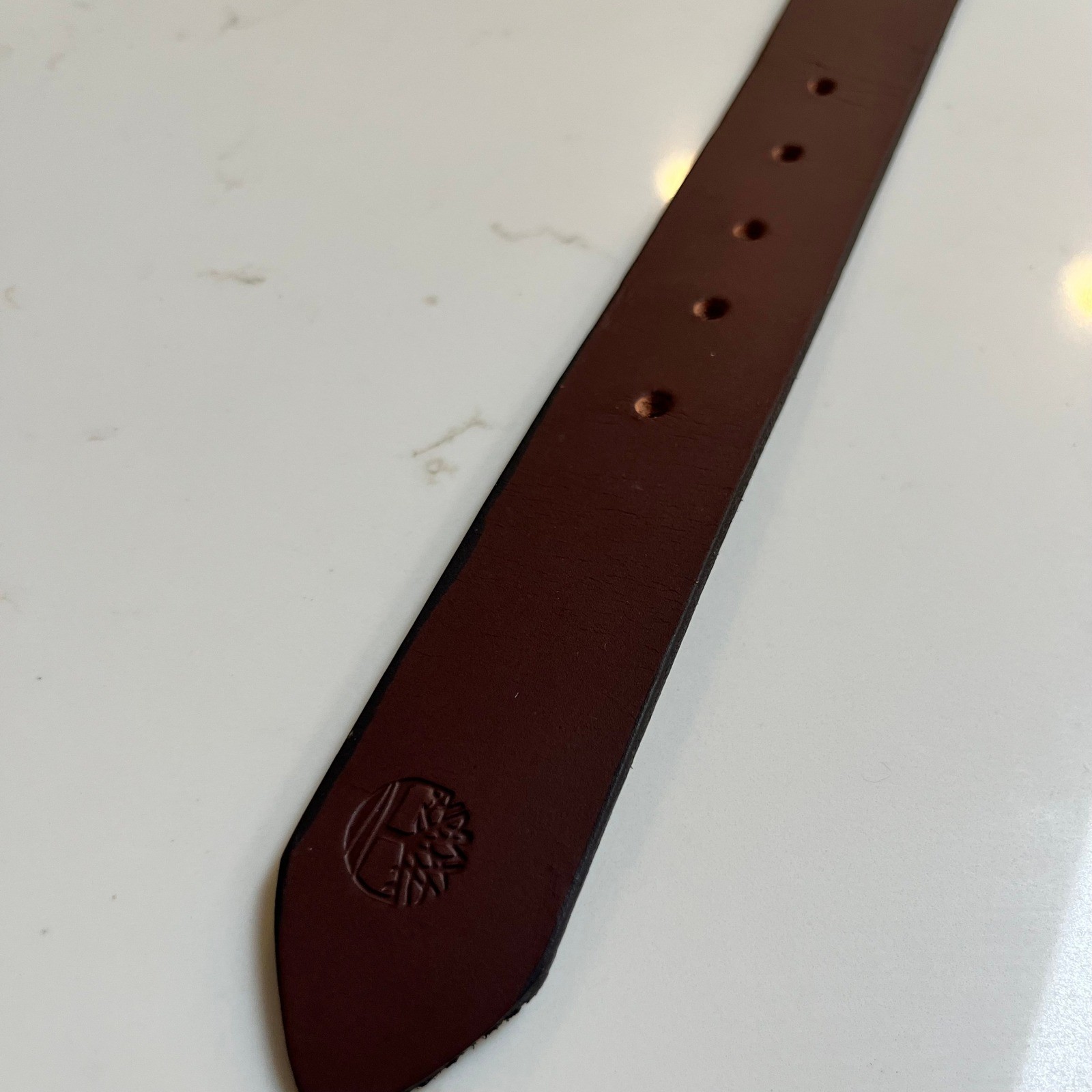 NWOT Timberland Men&rsquo;s Brown 100% Leather Belt Silver Buckle Size 40