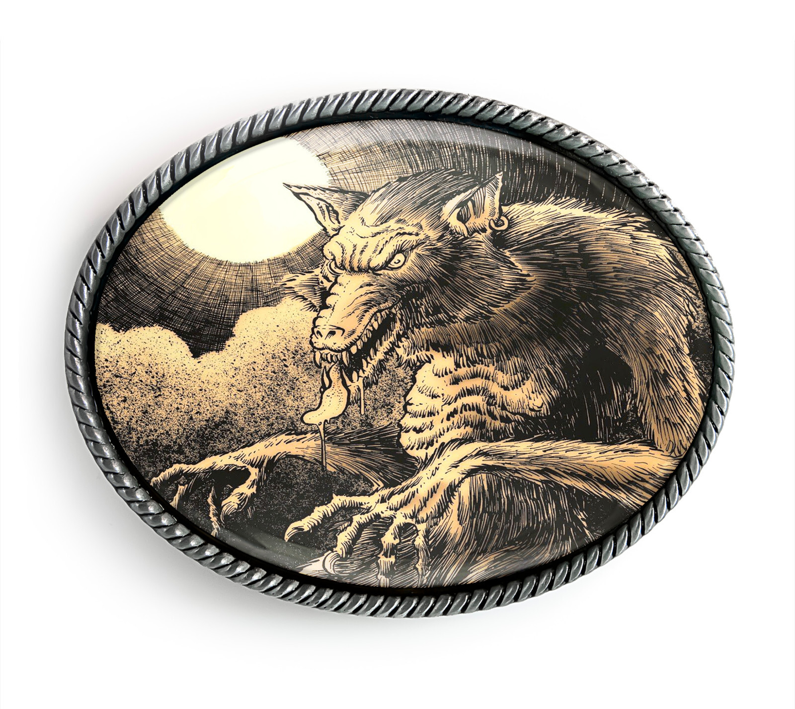 Werewolf Belt Buckle – Folklore History Art Belt Buckle – 639