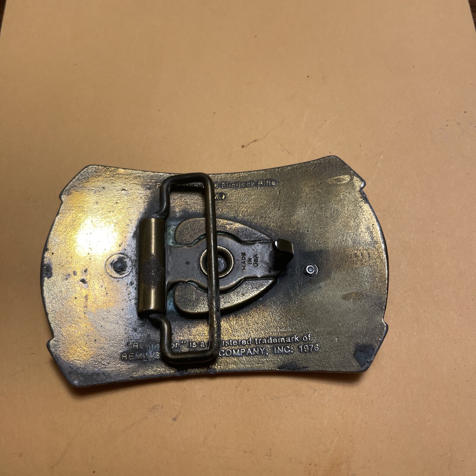 Vintage Remington 1816 Flintlock Rifle belt Buckle 1976 USA Made