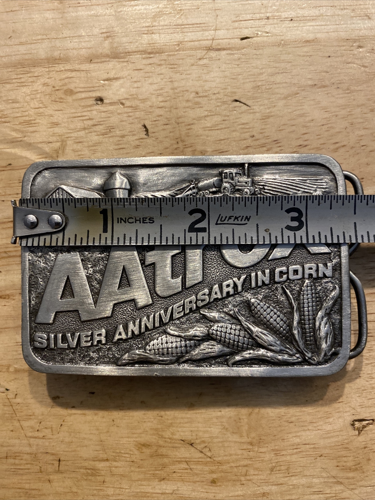 AAtrex Vintage Belt Buckle Seed Corn Farm Rodeo Farmer Collector Patina Rancher
