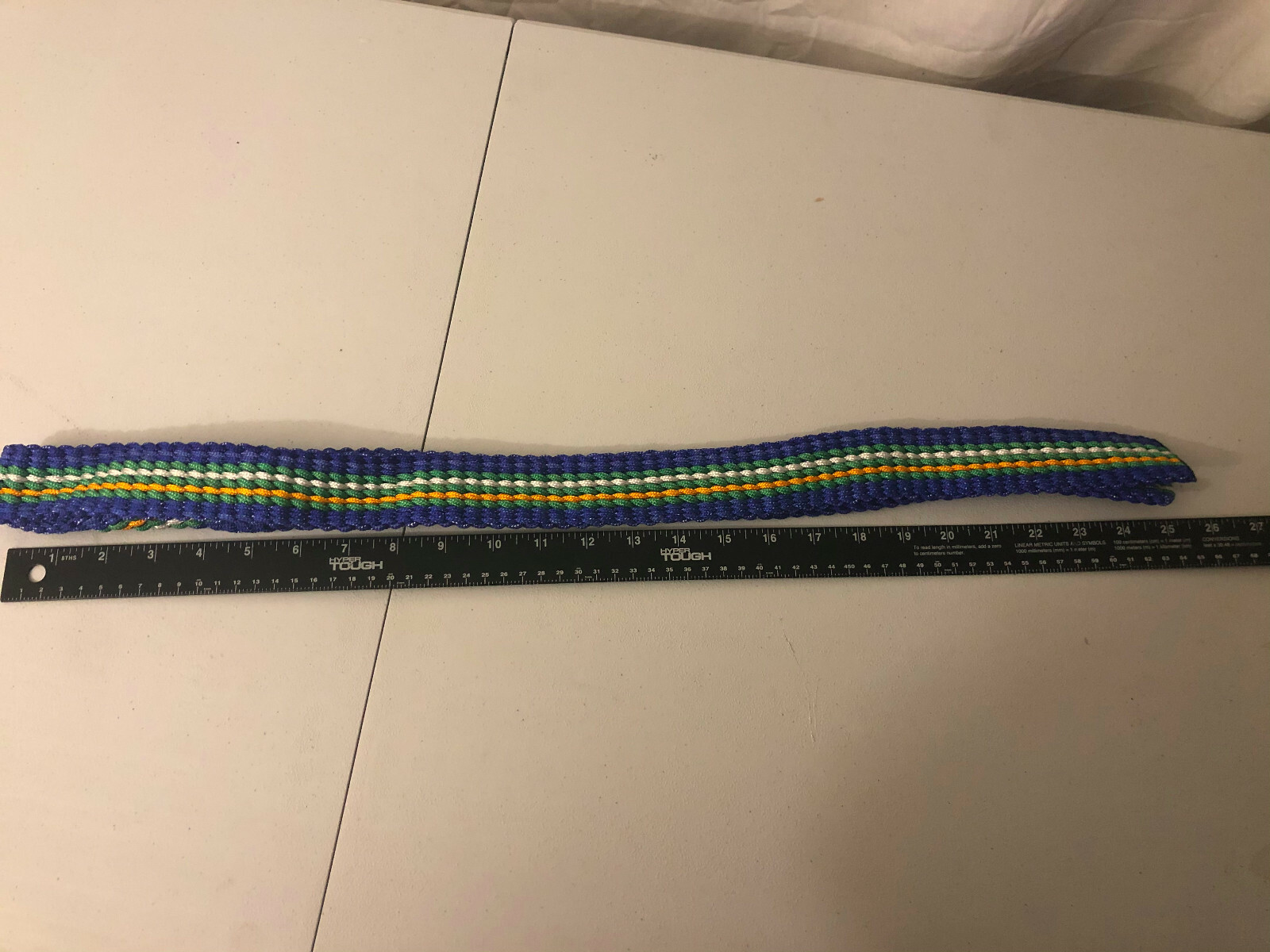 Handmade Nylon braided Men Women Belt Blue Green White Yellow 48in No Buckle