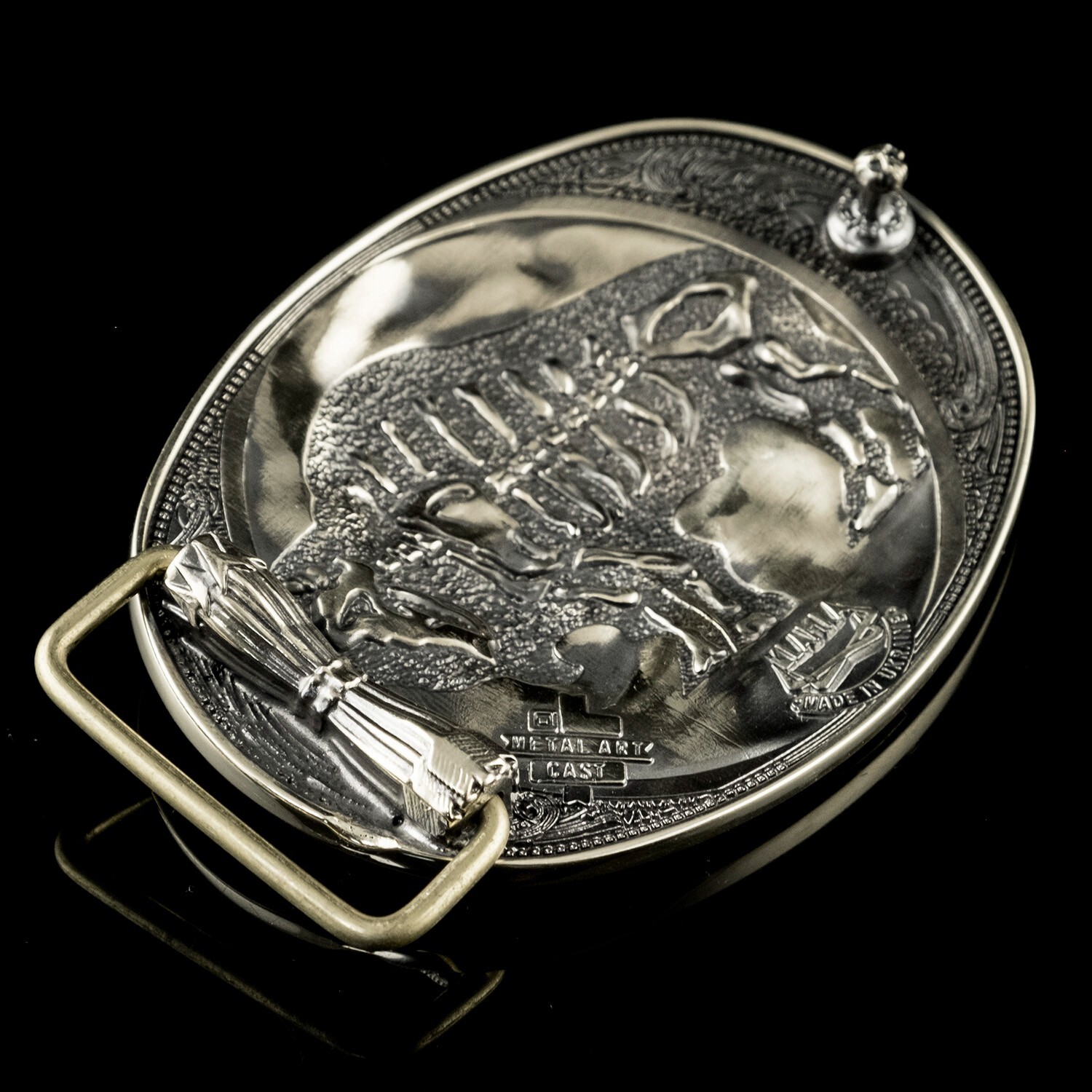 German silver buckle Indian chief skull, Liberty 1935 coin, Chief, Indian head
