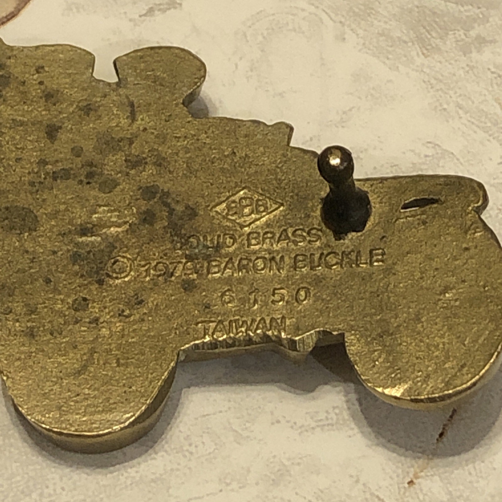 Vintage 1979 Baron Buckle Solid Brass Fire Truck Belt Buckle Department 6150