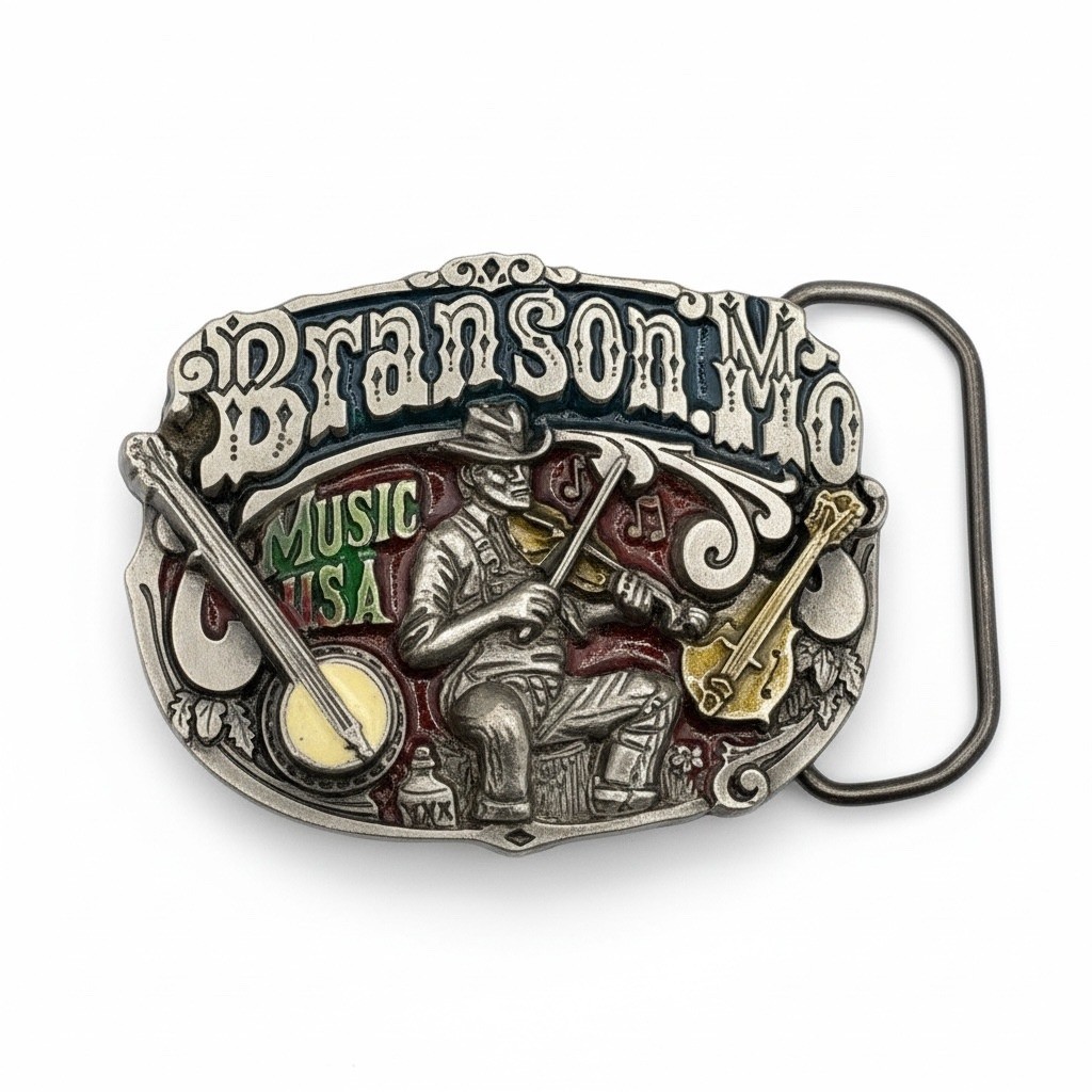 Vintage 1985 Branson MO Music USA Belt Buckle Great American Buckle Co 1633