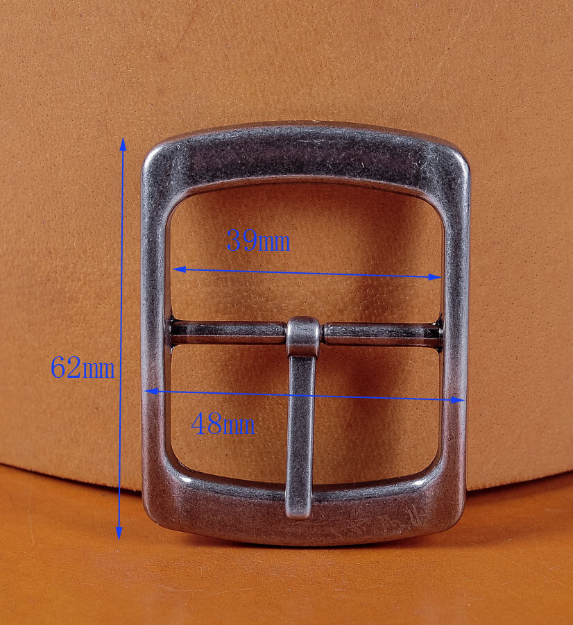 Heavy Duty Silver Finish Center Bar Replacement DIY Belt Buckle Fits 38mm Belts