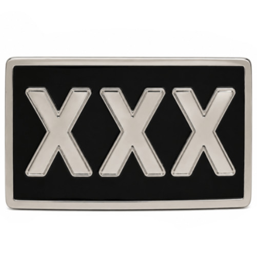 XXX SEXY MOVIE GIRLS ADULT CHROME BLACK BELT BUCKLES