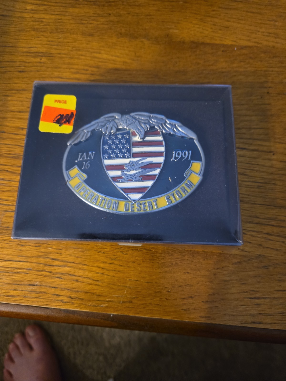 Operation Desert Storm Jan 16 1991 Metal Belt Buckle Eagle Jets American Flag