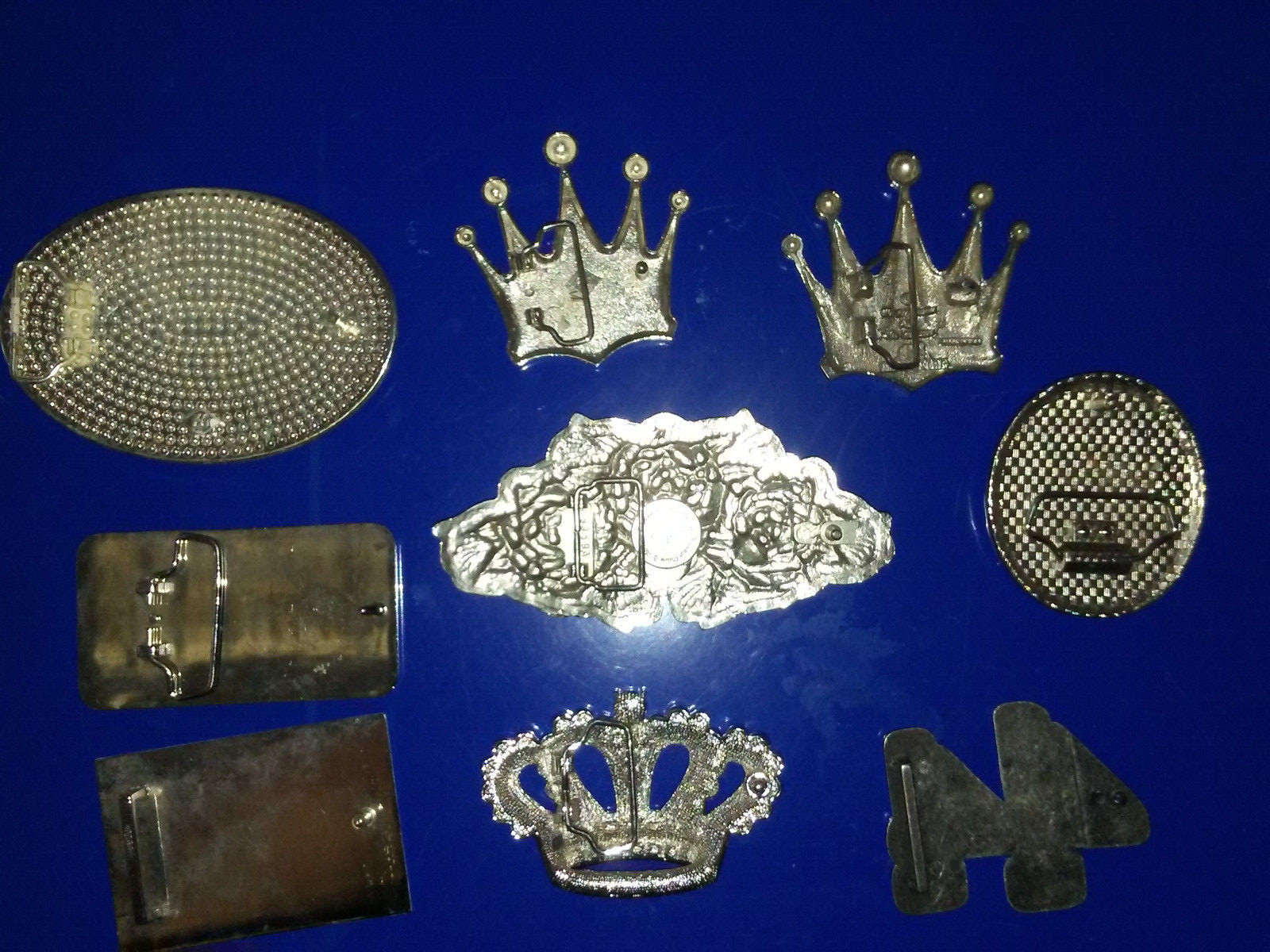Vintage Large Heavy Metal Nostalgic OLD SCHOOL Belt Buckles Lot Of 10 Pieces