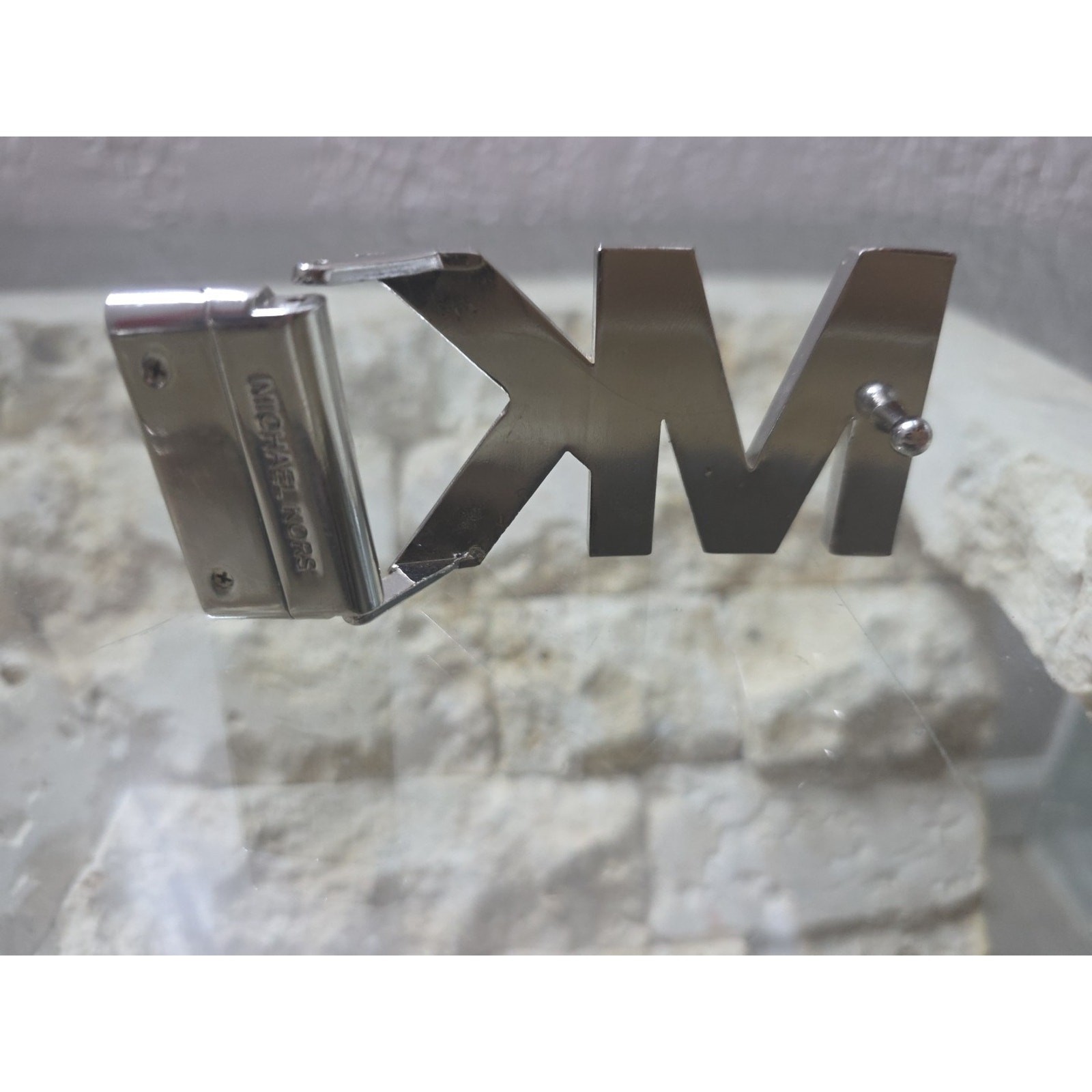 MICHAEL KORS Silver Platinum Color BELT BUCKLE – Chrome Glossy Shiny Designy