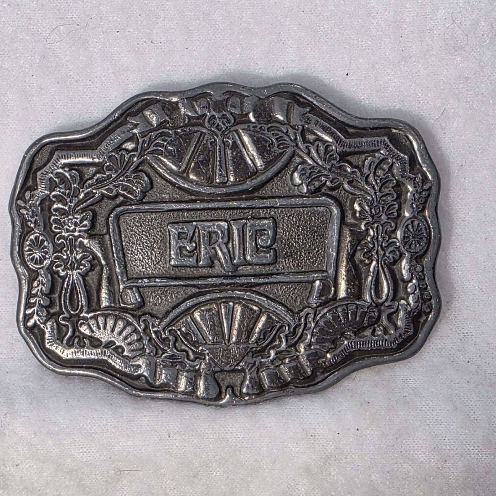 Vintage 1970&rsquo;s Oden Inc ERIC Name Men&rsquo;s OLD TIME BELT BUCKLE COLLECTION BRONZE