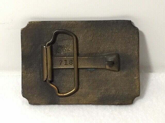 Belt Buckle Pioneer Cowboy Tall in the Saddle Brass Buckle Vintage
