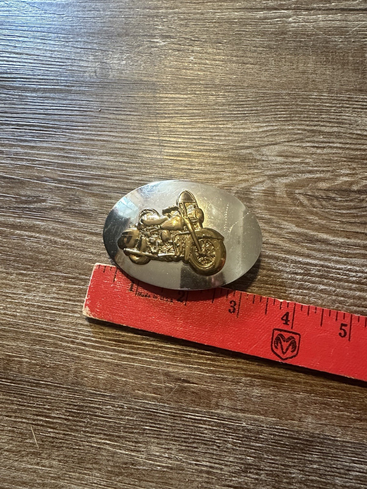 1961-62 Harley Davidson Panhead Belt Buckle German Nickel Silver Bronze Vintage