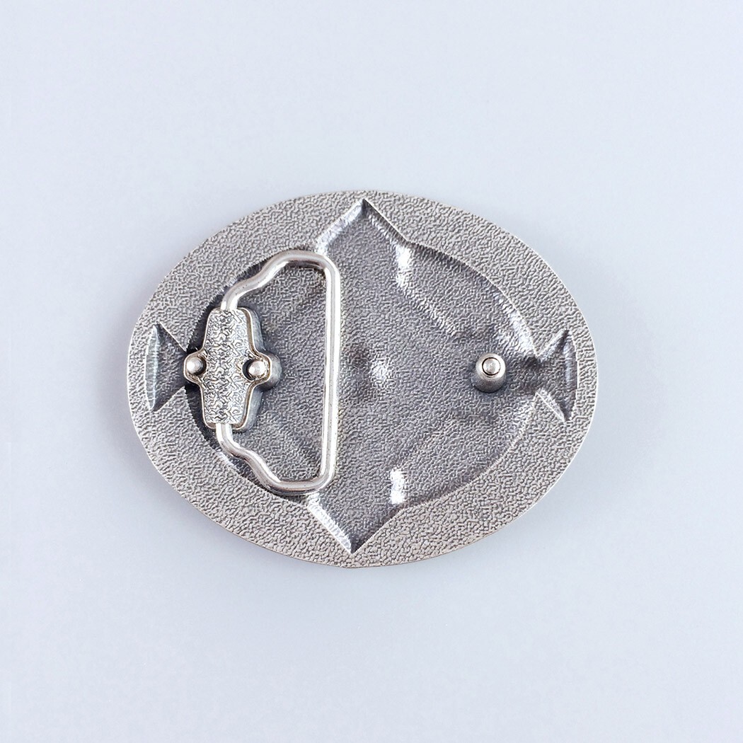 Vintage Silver Plated Oval Cross Celtic Knot Southwest Belt Buckle Boucle
