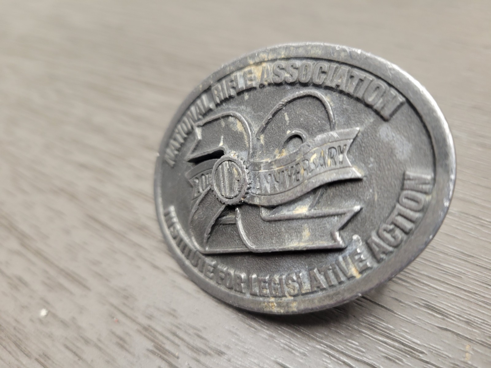 NRA BELT BUCKLE 20th ANNIVERSARY NATIONAL RIFLE ASSOCIATION INSTITUTE FOR ACTION