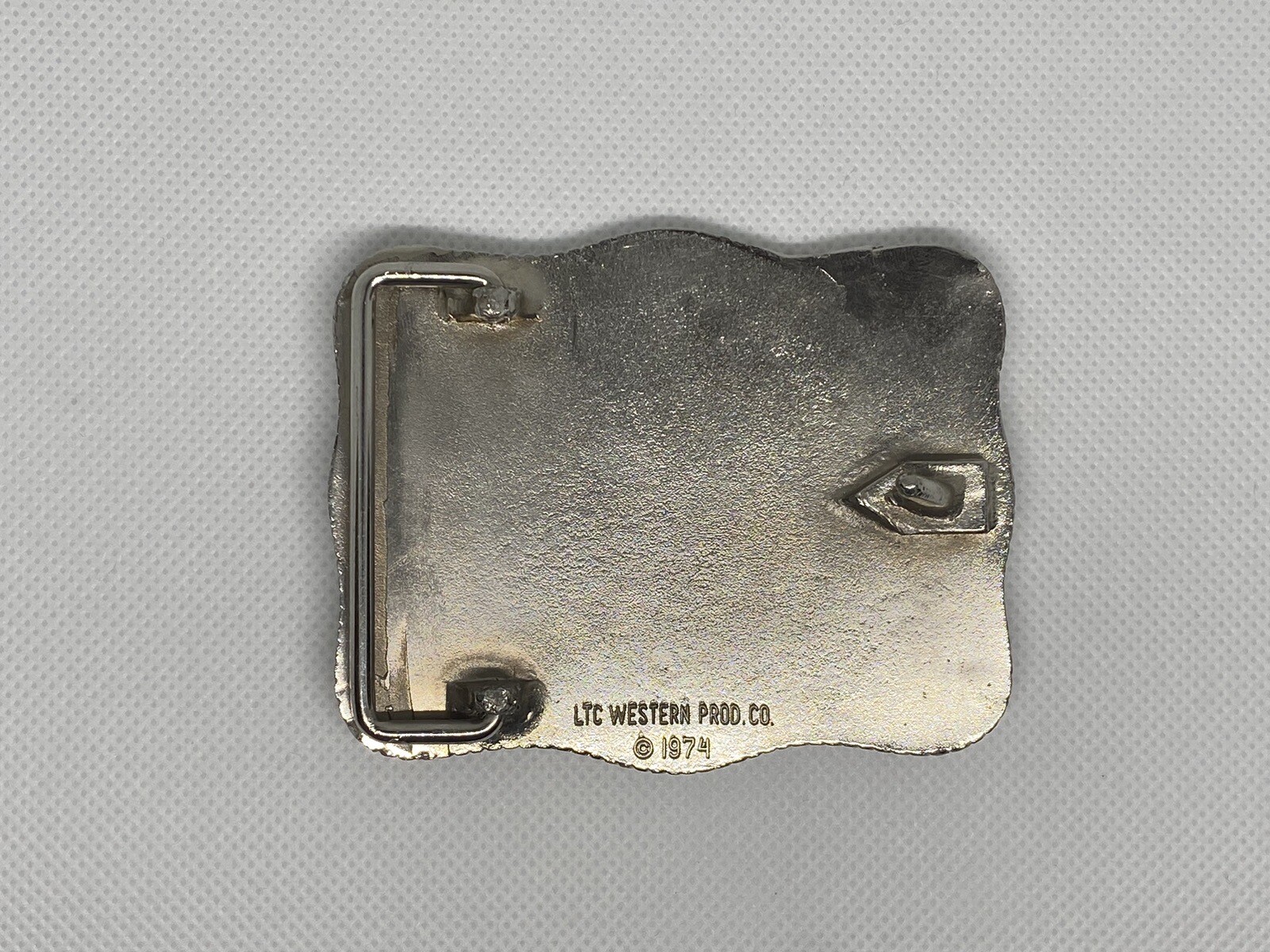 Western Belt Buckle Roper Silver Tone Engraved Western Prod Co. 70s