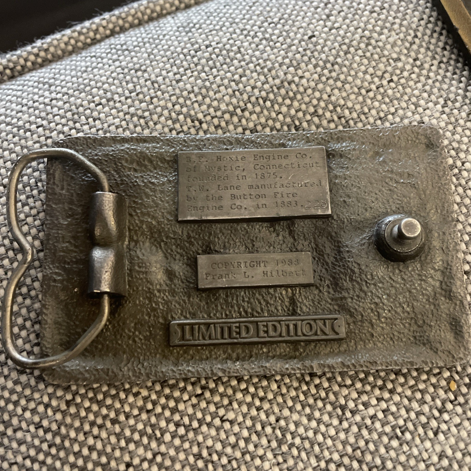 80S FIRE DEPARTMENT FIREFIGHTER TRUCK ENGINE BELT BUCKLE mystic Connecticut