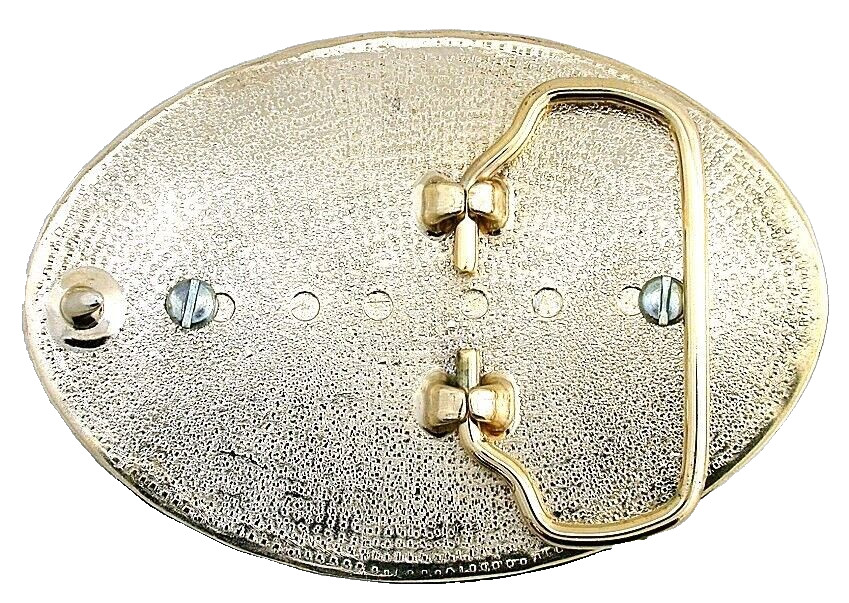 Gold Color Oval Western REAL 1921 Morgan Silver Dollar Belt Buckle EBS6196/8324